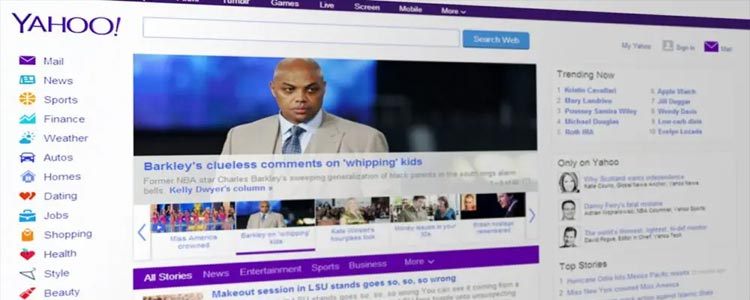 طراحی سایت یاهو که با عناصر شلوغ باعث کاهش بازدید شد